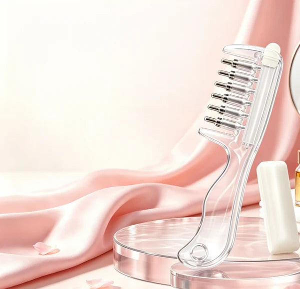 š§Refillable Scalp Oil Applicator Comb with 6 Metal Massage Tips ā Even Root Serum Distribution & Scalp Stimulation for Hair Care