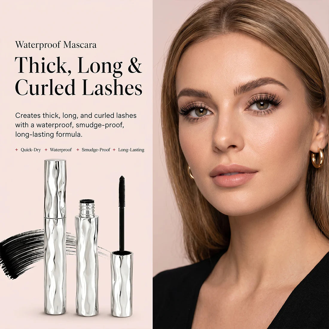 Waterproof & Sweatproof Lengthening & Curling Mascara