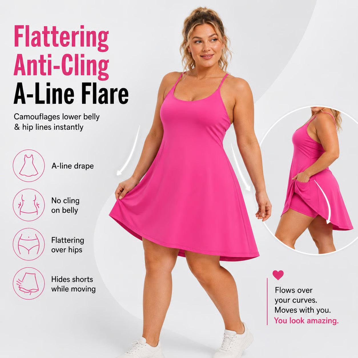Free-Flow 3-in-1 Tummy Control Athletic Dress