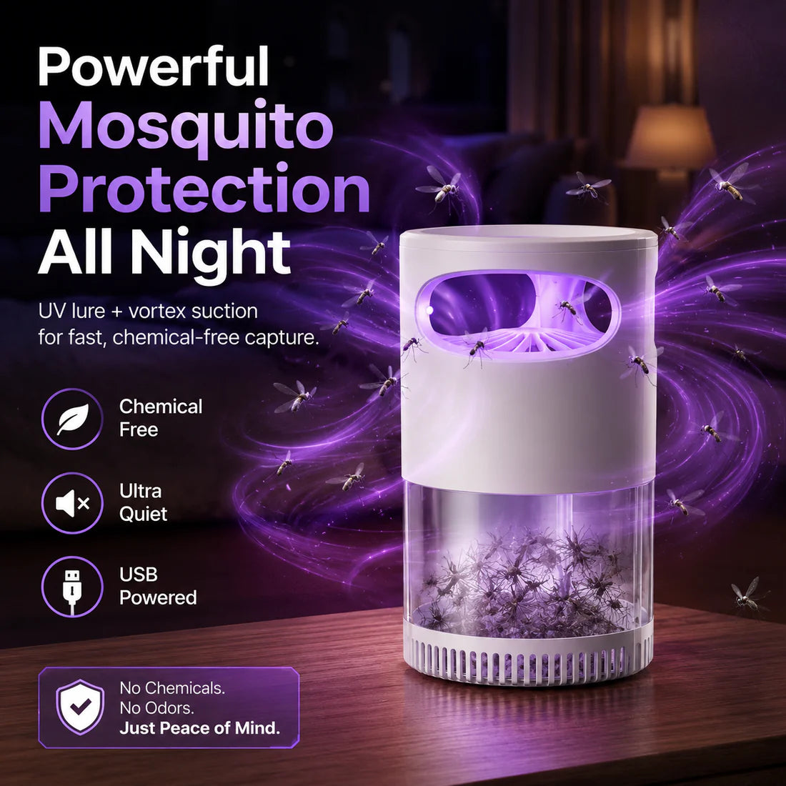 2026 Hot Seller🥳💞Over 50,000 Units Sold!👵❤️ 50% OFF TODAY! 💡USB-Powered Mosquito Trap🦟