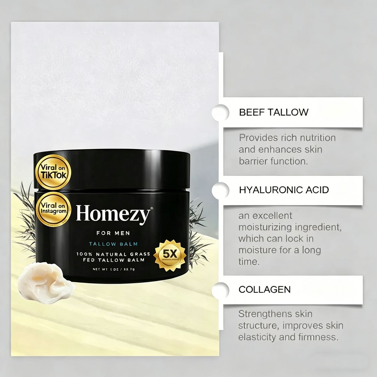 Wrinkle Repair Tallow Balm | Designed for Men